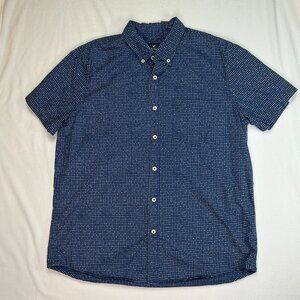 American Eagle Outfitters Seriously Soft Shirt Men’s Large Navy White Polka Dot